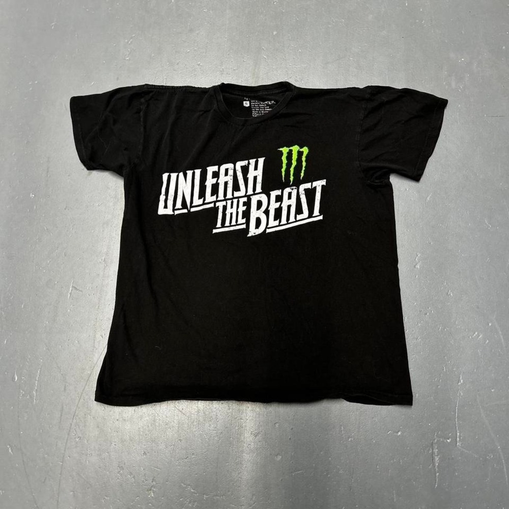 Y2K Monster energy unleash the beast graphic skater tee shirt tshirt Size L